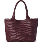 Woven Tote Bag für Damen – Veganes Leder, Große Schultertasche & Strandtasche, Vielseitige Reise- und Alltagstasche