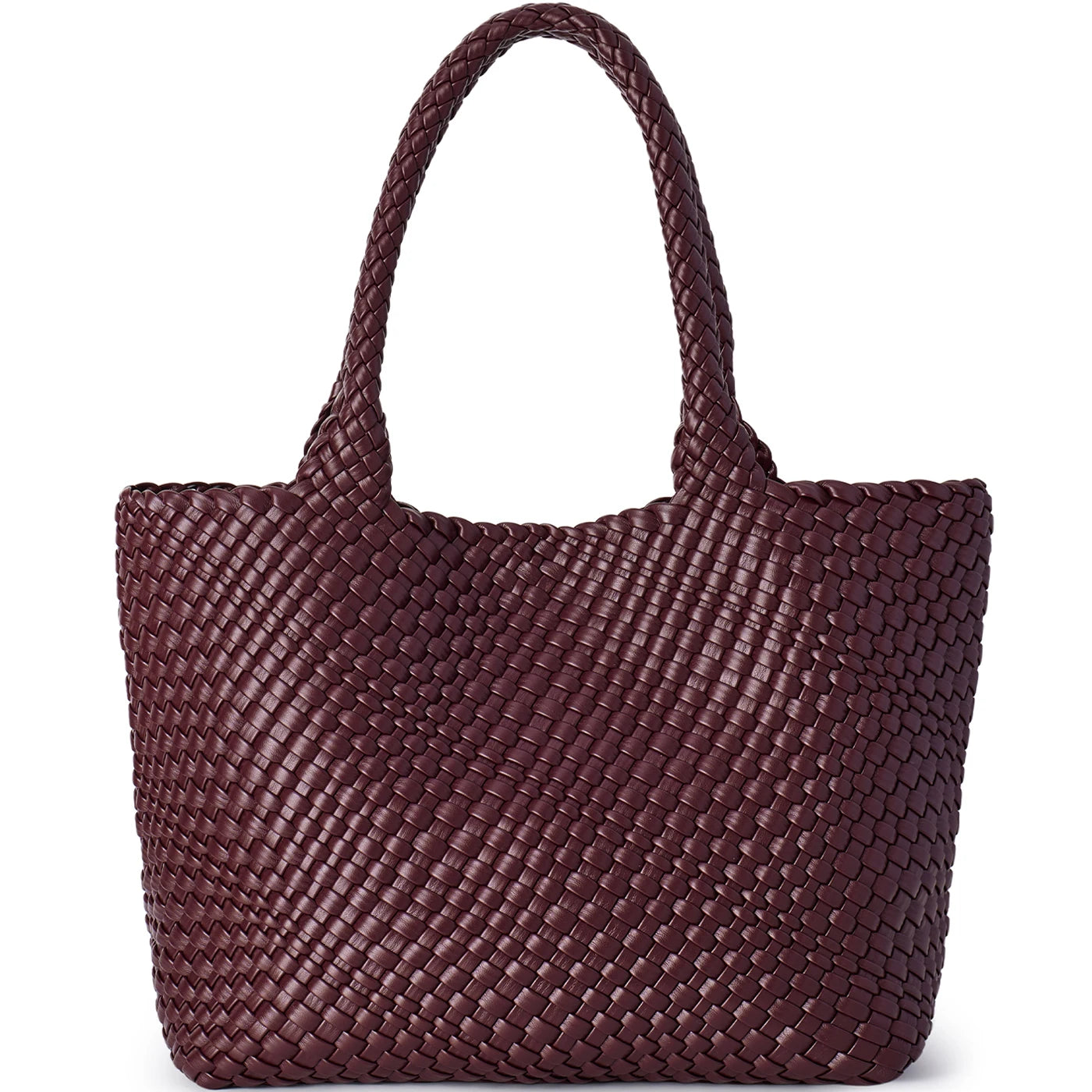 Woven Tote Bag für Damen – Veganes Leder, Große Schultertasche & Strandtasche, Vielseitige Reise- und Alltagstasche