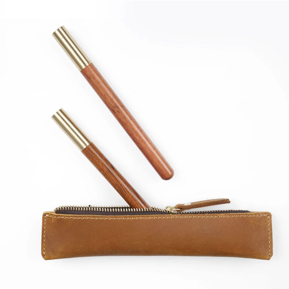 Mini Stifteetui aus echtem Leder – Handgefertigter Leder-Organizer für Büro, Schule & Reisen