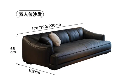 Modernes minimalistisches Leder Ecksofa – Italienisch-Nordisches Design für das Wohnzimmer, luxuriöse Lounge Couch in L-Form