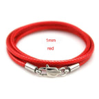 Gewachste Lederkordel Halskette mit Edelstahl-Karabiner – Robuste Seilkette für Anhänger, Unisex Snake Collar 40–70 cm