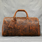 Vintage Reisetasche aus echtem Leder 52 cm - Große Crazy Horse Cowhide Travel Duffle mit Schultergurt, hochwertige Wochenendtasche für Herren 