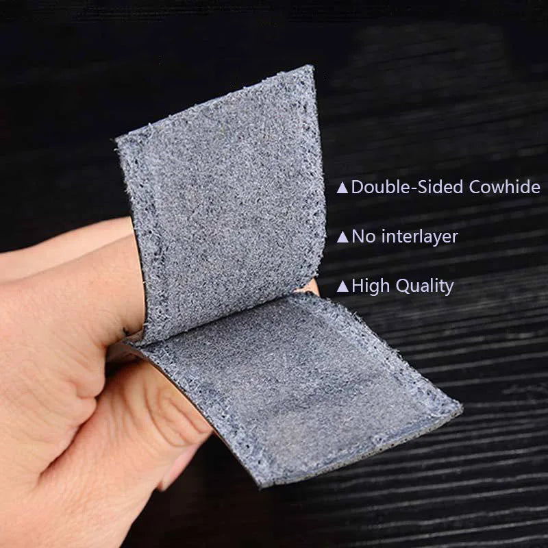 Hochwertiger Ledergürtel ohne Schnalle – Echtleder Unisex Gürtel in Schwarz 2,4–3,8 cm Breite