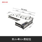 Modernes Luxus Ecksofa en Leder – Canapé multifonctionnel en forme de L, canapé d'immersion design minimaliste pour femmes de style