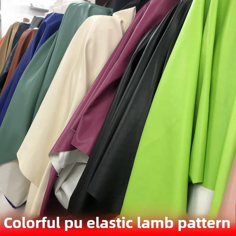 Dünnes weiches Kunstleder Meterware – Tissu en cuir PU élastique avec revêtement pour vêtements, sacs et projets de bricolage 
