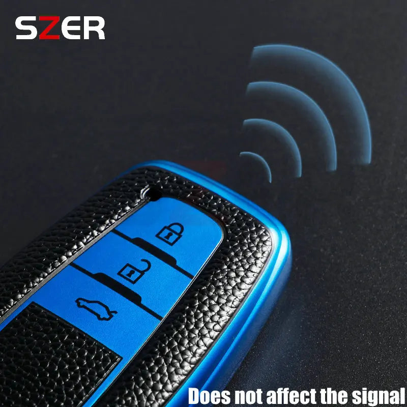 Funda de cuero premium de TPU para coche para Toyota – Funda robusta para llaves para Prius, Camry, Corolla, C-HR, RAV4 y Prado (desde 2018)