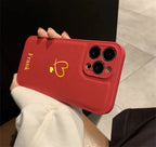 Funda personalizada de lujo para iPhone con Herzmuster: Hot Foil Gravur &amp; Kunstleder, iPhone 17/16/15/14/13/12/11 Pro Max Plus