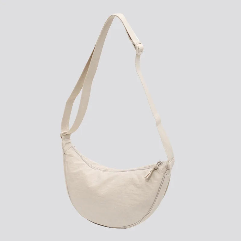Solide Damen Nylon Schultertasche – Sac à main bandoulière en tissu polaire pour voyage et voyage 