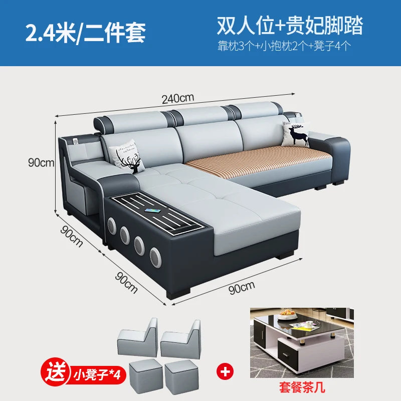 Designer Luxus Ledersofa – Modernes, erweiterbares Center-Seater & Sectional Sofa aus Echtleder für exklusive Wohnräume