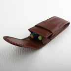 Vintage PU Leder Stifteetui für 2 Stifte – Retro Pen Case mit Schutzfunktion für Füllfederhalter & Rollerball | Ideal für Schule & Büro