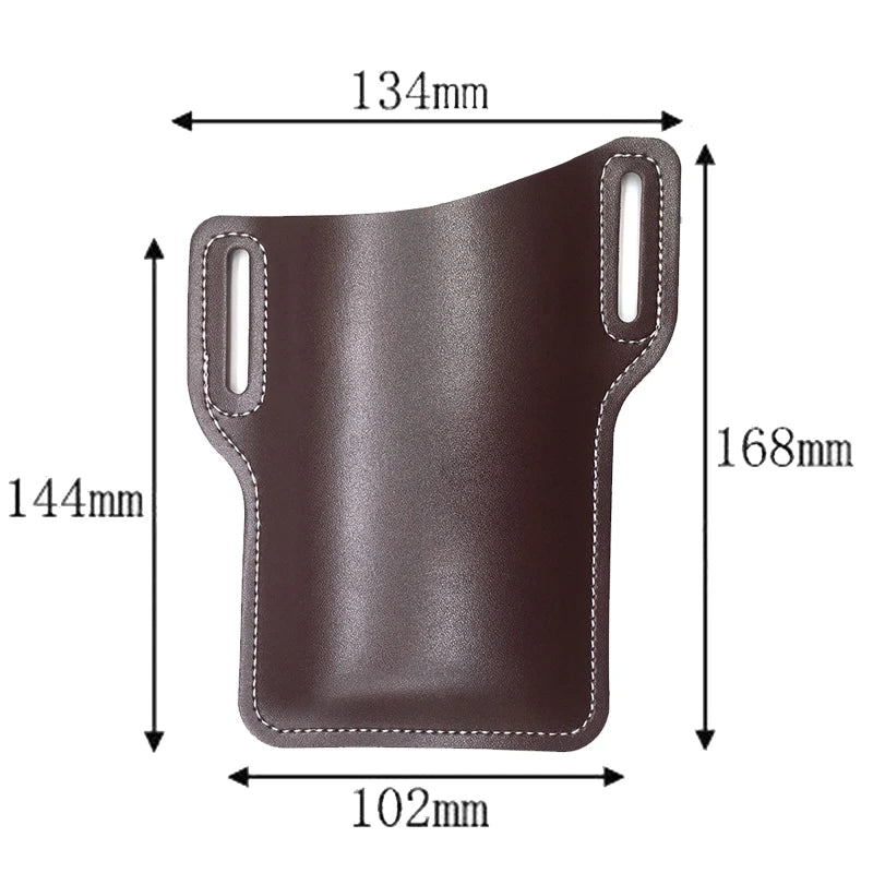 Herren PU-Leder Handy Gürteltasche - Bolsa de cintura con funda para teléfono para viajes, actividades al aire libre, camping y todo tipo de etiquetas 