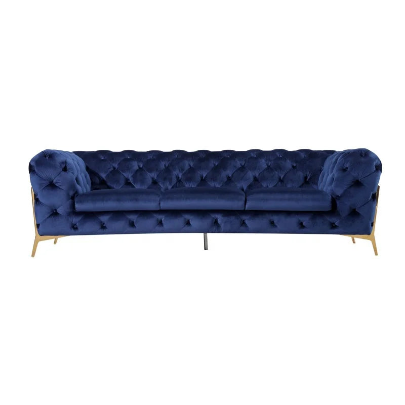 Luxuriöses Chesterfield Samt Sofa Set – Gepolstertes Ecksofa in edlem Design für das Wohnzimmer