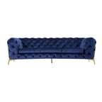 Luxuriöses Chesterfield Samt Sofa Set – Gepolstertes Ecksofa in edlem Design für das Wohnzimmer