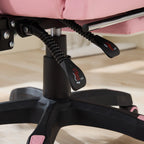 Ergonomischer Racing Gaming Chair in Pink – Höhenverstellbarer Leder-Drehstuhl mit High-Back Rückenlehne, Fußstütze & Massagefunktion