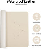 Großes Leder Schreibtischunterlage &amp; Mousepad – Rutschfeste PU Leder Desk Mat y eleganter Tischschutz for Büro &amp; Homeoffice 