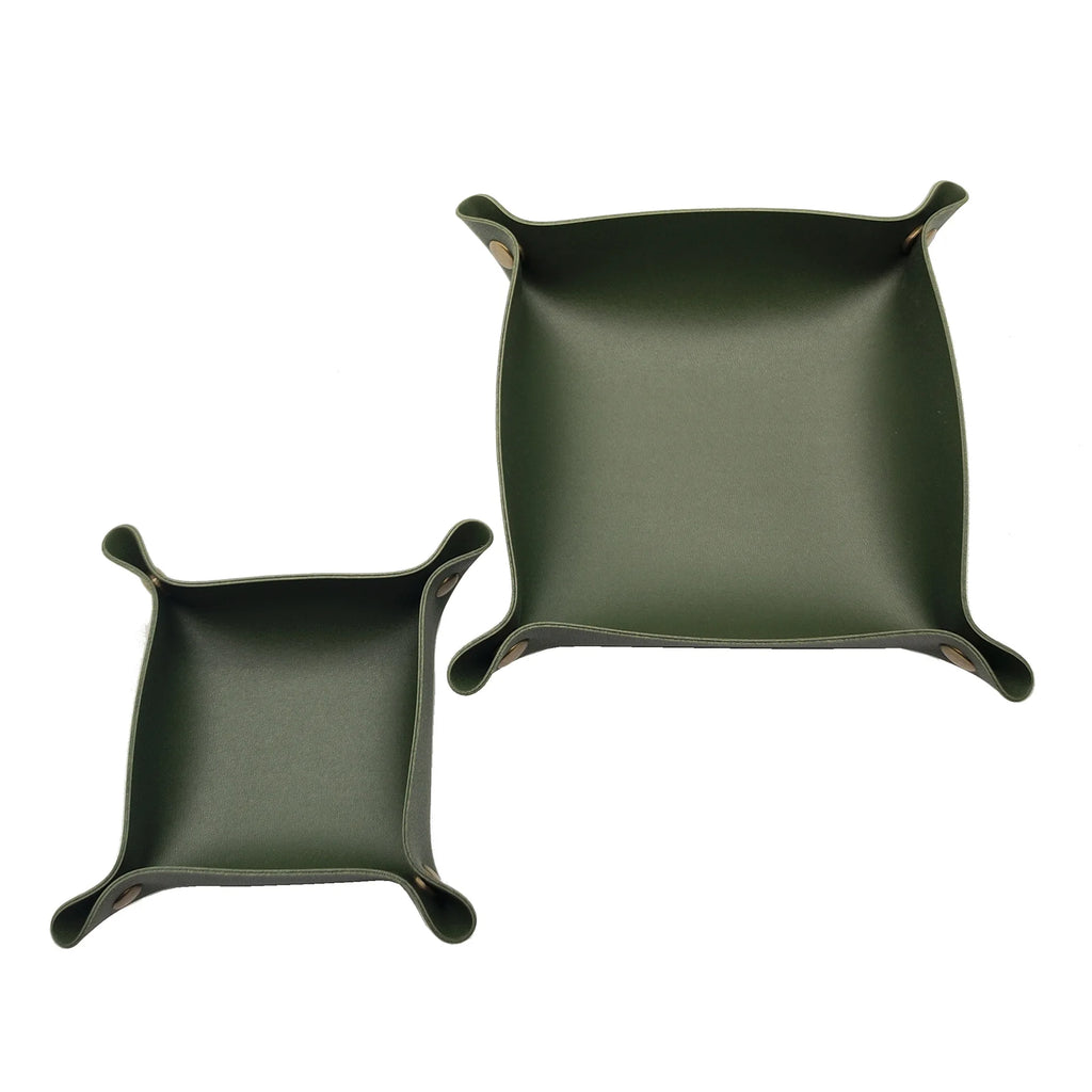 Nordic PU Leder Ablageschale 20×20 cm – Stilvolle Aufbewahrungsbox &amp; faltbares Ordnungstablett für Haushalt &amp; Reise