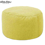 OTAUTAU Runder Sitzpouf aus Baumwoll-Leinen (30 cm) – Puf otomano con relleno, minimalista y tatami Bodensitz 