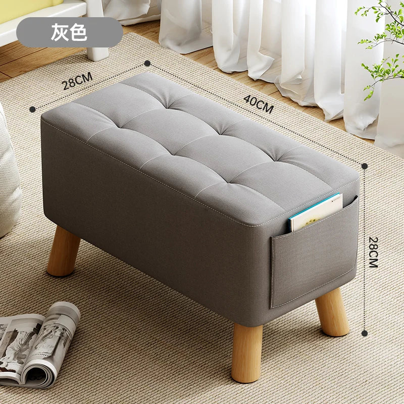 Minimalistischer Leder Fußhocker – Quadratischer Sofa- &amp; Couchtischhocker aus Kunstleder, kleiner Multifunktionshocker für Wohnzimmer 