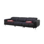 Designer Elektro-Ledersofa mit Schlaffunktion – Großes, verstellbares Luxus Sofa aus Rindsleder, ausziehbar &amp; individuell konfigurierbar 