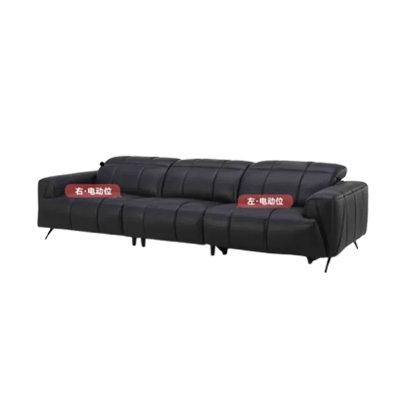 Designer Elektro-Ledersofa mit Schlaffunktion – Großes, verstellbares Luxus Sofa aus Rindsleder, ausziehbar &amp; individuell konfigurierbar 