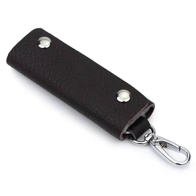 Herren Schlüssel Etui aus echtem Leder – Mini Schlüssel Tasche mit Metallhaken | Kompakter Schlüsselhalter & Key Wallet
