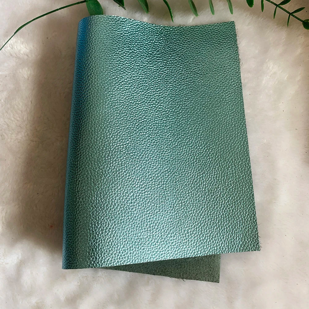 Metallisch glänzendes Echtleder Rindsleder – Gold & Silber Top Layer Leder 20 × 30 cm für DIY Taschen & Accessoires