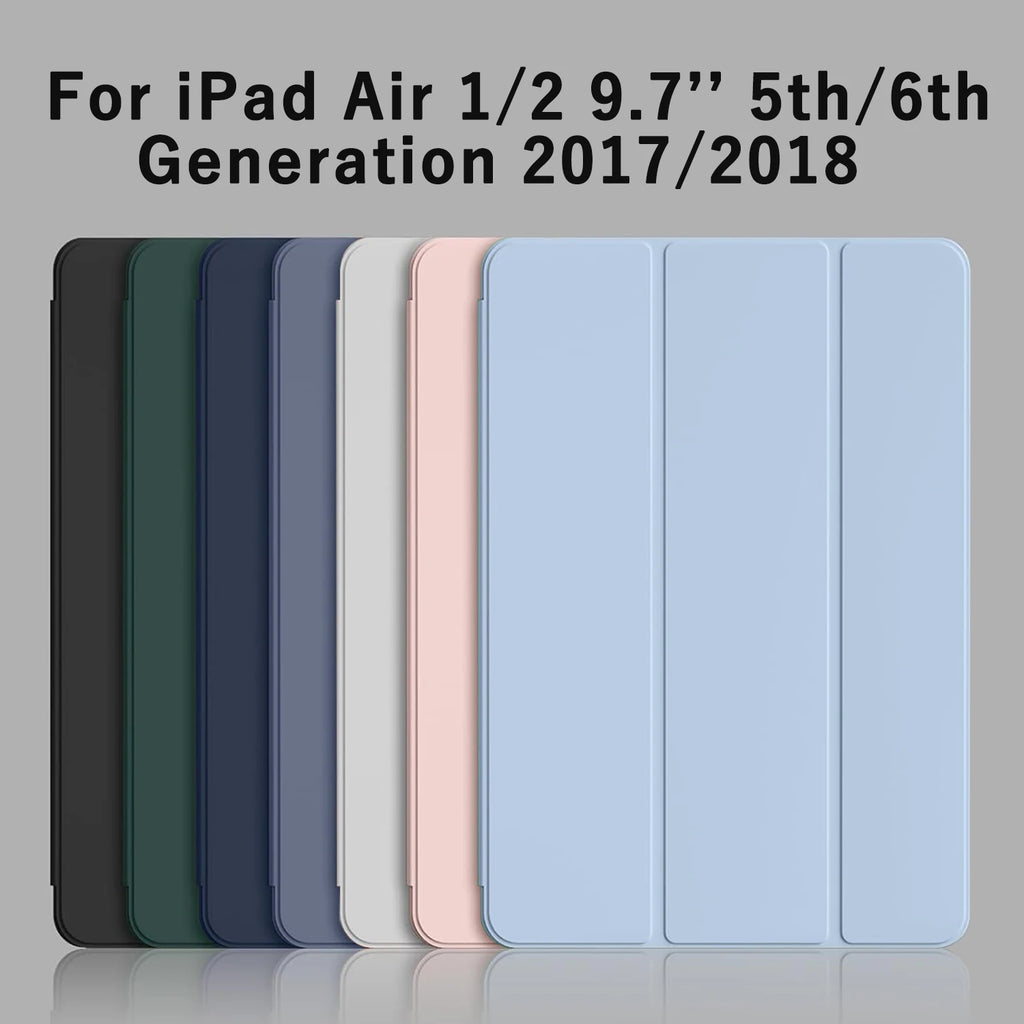 Funda con tapa triple para iPad Air de 9,7 pulgadas, soporte magnético, funda protectora de cuero PU para iPad Air 1 y 2 y iPad de 5. y 6. generación
