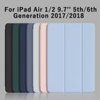 Funda con tapa triple para iPad Air de 9,7 pulgadas, soporte magnético, funda protectora de cuero PU para iPad Air 1 y 2 y iPad de 5. y 6. generación