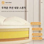 Niedriger Rundhocker mit Rollen aus PU-Leder – Gepolsterter Schuhwechselstuhl mit dicker Schaumstoffpolsterung, wasserfest &amp; mobil 