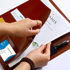 A4 PU Leder Business Mappe mit Clip, Stifthalter &amp; Kartenfächern – Organizador multifuncional para oficinas y reuniones