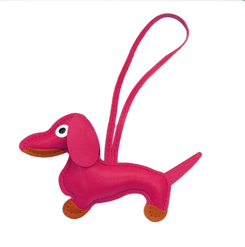 Mini Dackel Schlüsselanhänger aus PU-Leder – Niedlicher Hunde Keychain & Taschenanhänger für Rucksack, Handtasche & Schlüssel