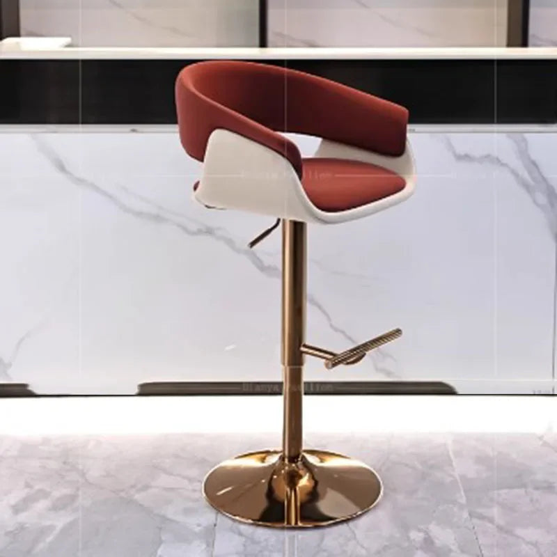 DUTRIEUX Nordic Leder Barstuhl – Höhenverstellbarer 360° Dreh-Barhocker aus Echtleder mit Armlehnen, modernes Design für Küche & Wohnzimmer