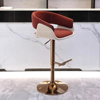 DUTRIEUX Nordic Leder Barstuhl – Höhenverstellbarer 360° Dreh-Barhocker aus Echtleder mit Armlehnen, modernes Design für Küche & Wohnzimmer