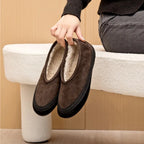 AIYUQI Ballerines d'hiver pour femmes en cuir véritable – Warme Flats mit Fellfutter, Bequeme Winter Schuhe mit spitzer Zehenform 2025 