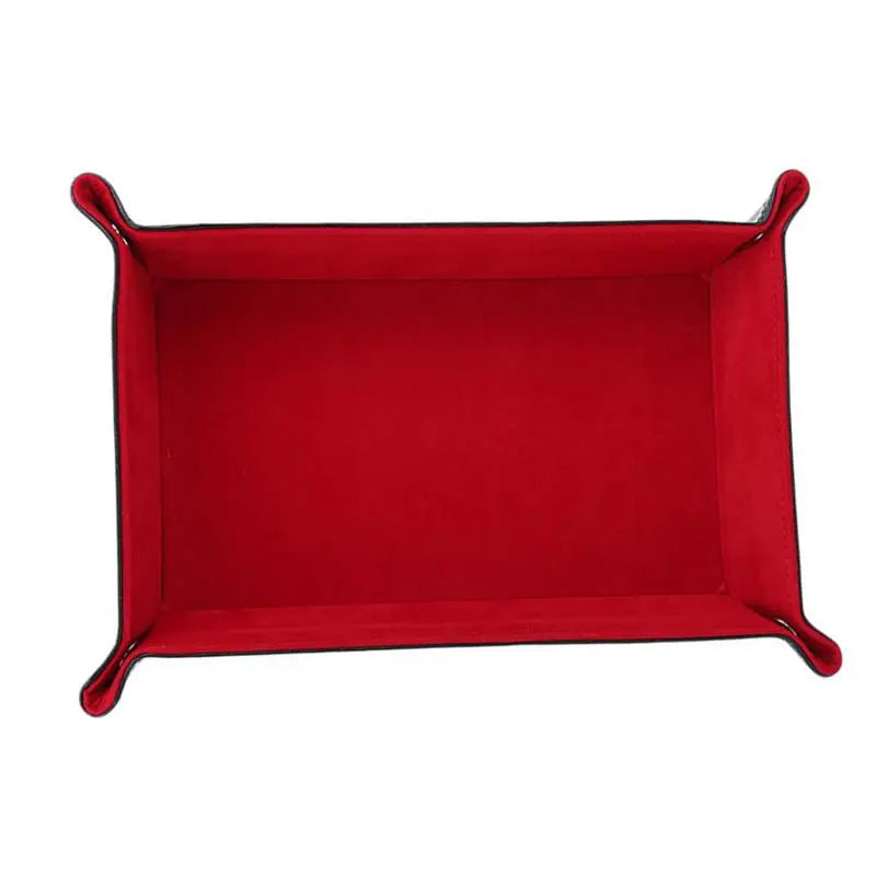 Rechteckige PU-Leder Ablageschale mit Samt – Faltbare Aufbewahrungsbox für Schlüssel, Würfel, Schmuck & Kleinteile