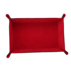 Rechteckige PU-Leder Ablageschale mit Samt – Faltbare Aufbewahrungsbox für Schlüssel, Würfel, Schmuck & Kleinteile