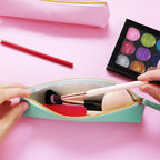 PU Leder Stifteetui mit Reißverschluss – Vintage Mini Federmäppchen für Schule & Büro