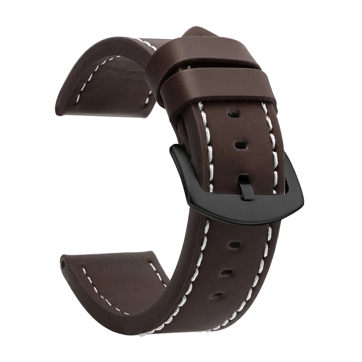 SAMCO Sport Vintage Leder-Uhrenarmband mit Edelstahlschließe – Klassisches Watchband 18 / 20 / 22 / 24 mm für Armbanduhren