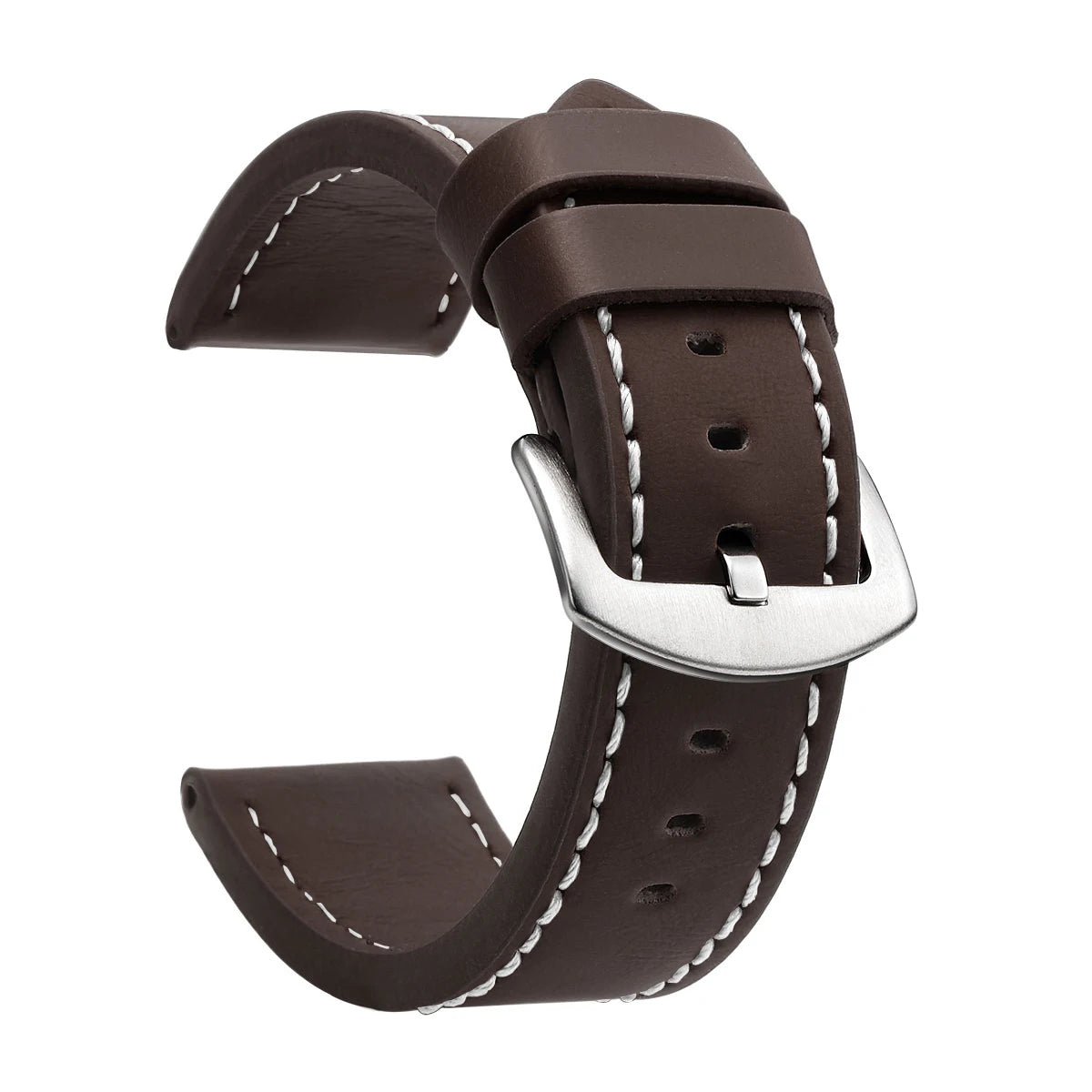 SAMCO Sport Vintage Leder-Uhrenarmband mit Edelstahlschließe – Klassisches Watchband 18 / 20 / 22 / 24 mm für Armbanduhren