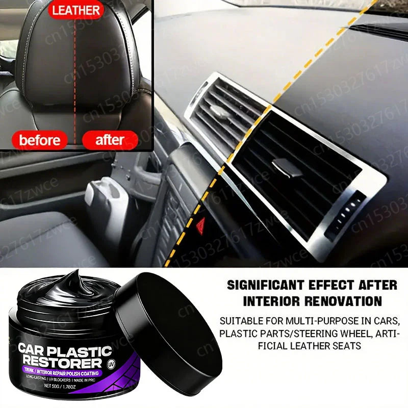Auto Universal Leder- & Kunststoff Pflegewachs – Innenraum Reconditioning Creme für Leder, Kunststoff & Gummi