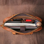 LUOKIR Vintage Herren Aktentasche aus echtem Crazy-Horse-Rindsleder – Schlichte Business- &amp; Laptoptasche für 14 Zoll, Dokumentenmappe für Büro &amp; Alltag