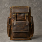 MUNUKI Vintage Crazy Horse Leder Rucksack Herren – Großer Kletter- &amp; Hiking-Rucksack aus echtem Rindsleder (Modell M-814) 
