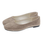 Damen Flats 2025 – Bequeme Runde Zehen Ballerina Flats aus Suede mit Weicher Sohle, Casual Mom Shoes