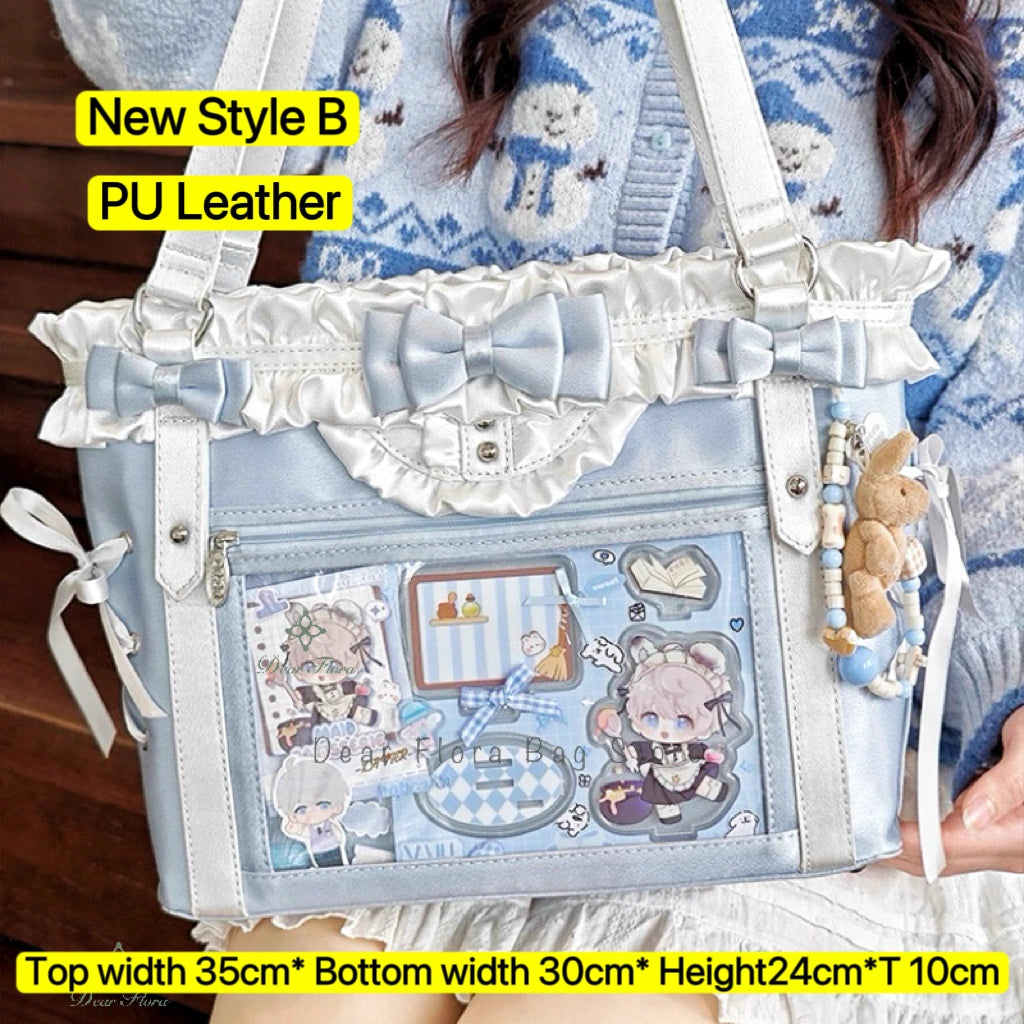 Y2K Ita Bag Damen – Sac fourre-tout transparent et bandoulière au style japonais Lolita, grand sac fourre-tout DIY Display 