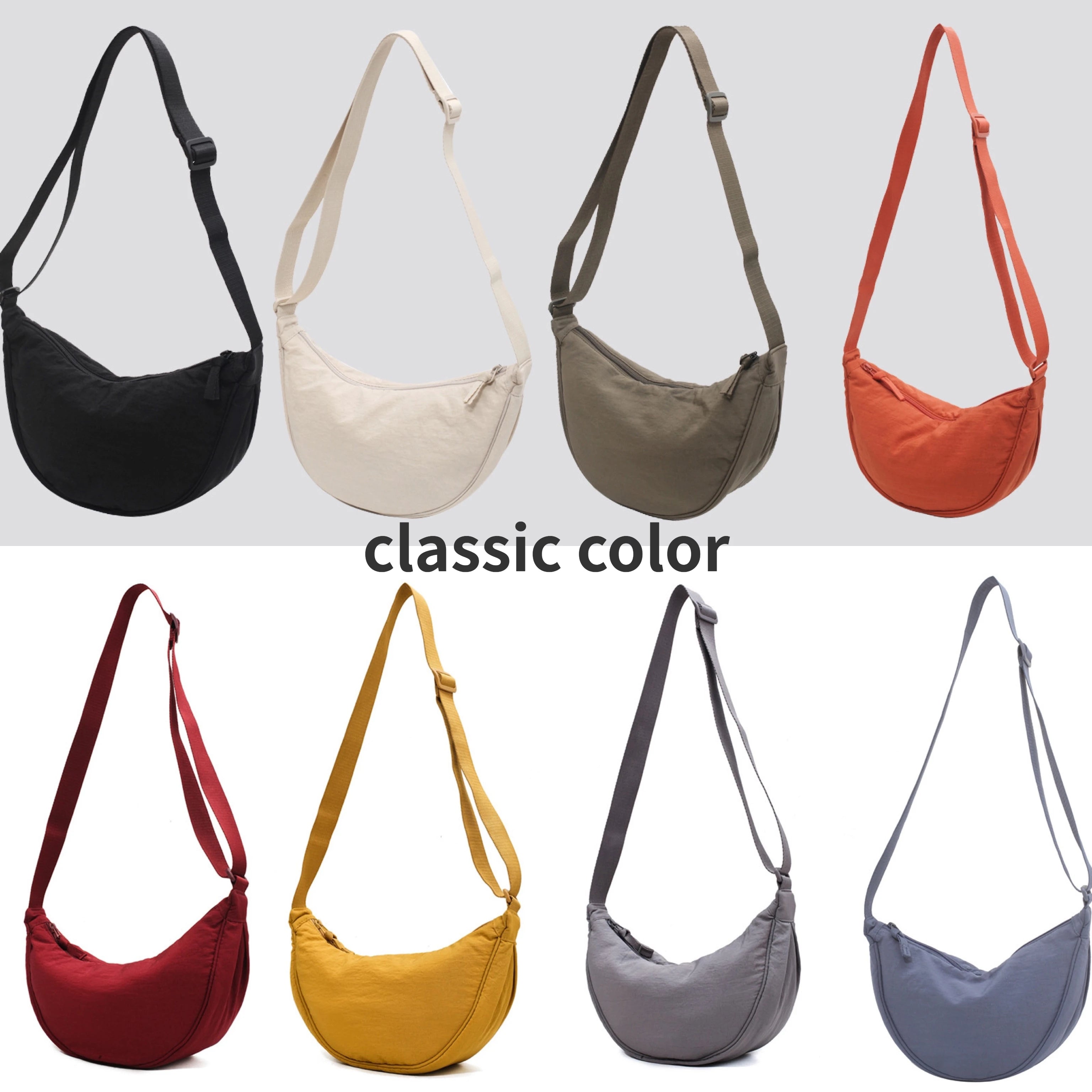 Solide Damen Nylon Schultertasche – Gepolsterte Crossbody Handtasche für Reisen & Alltag