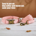 Verstellbares Hunde-Halsband & Leinen-Set aus PU-Leder – Weiches, langlebiges Hundehalsband mit Leine für kleine, mittlere & große Hunde