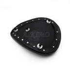 Motos de asiento de cuero con estilo retro Cafe Racer – Flacher Universalsitz para Bobber &amp; Chopper, Stoßdämpfend y vintage-schwarz 