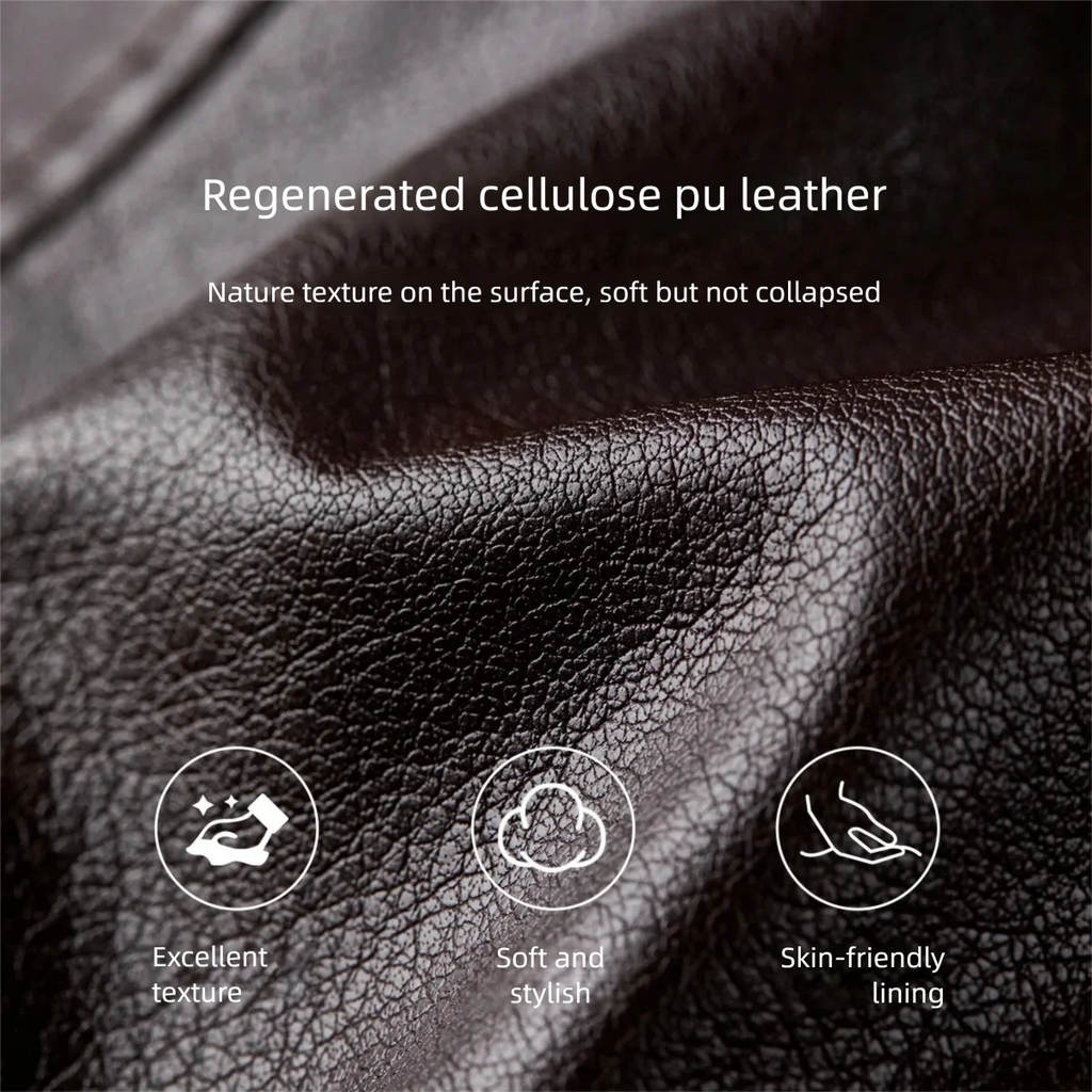 Sentubila Damen PU Lederjacke – Kaffee-Farbener Biker-Style Mantel mit Reverskragen, Lange Ärmel, Winddicht für Herbst & Winter