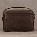 Luufan Herren Leder Aktentasche – Bolso bandolera vintage de piel Crazy Horse para iPad y oficina 