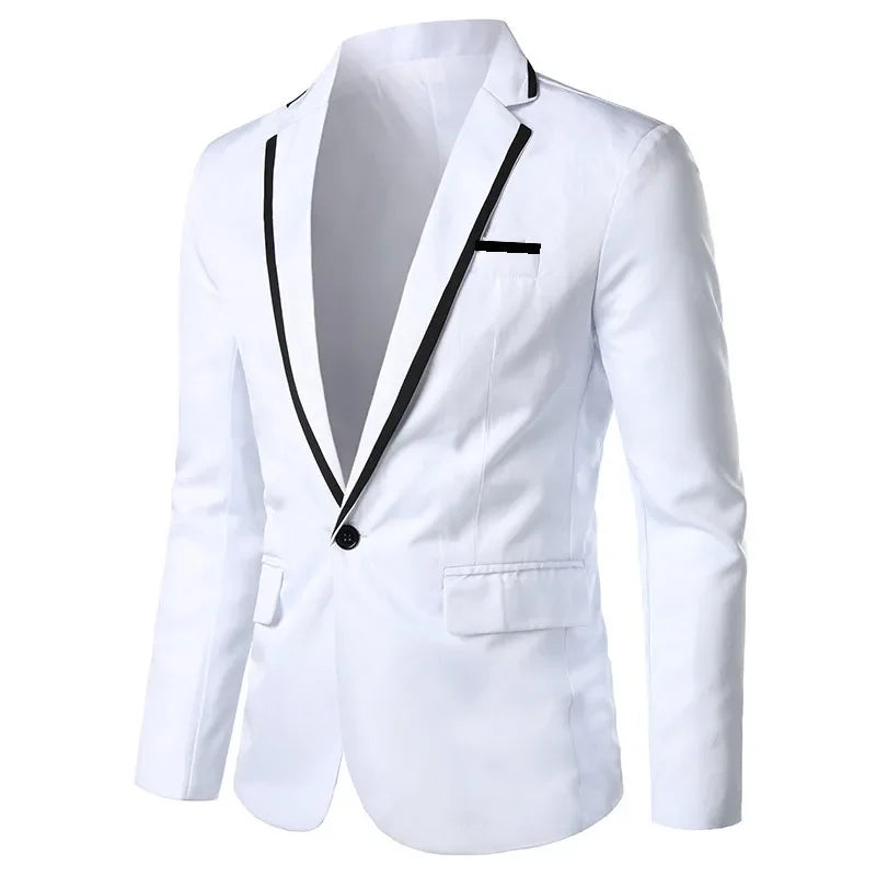 Herren Lederoptik Blazer – Eleganter Business & Party Sakko, einfarbiger Smart-Casual Anzugmantel für stilvolle Männer